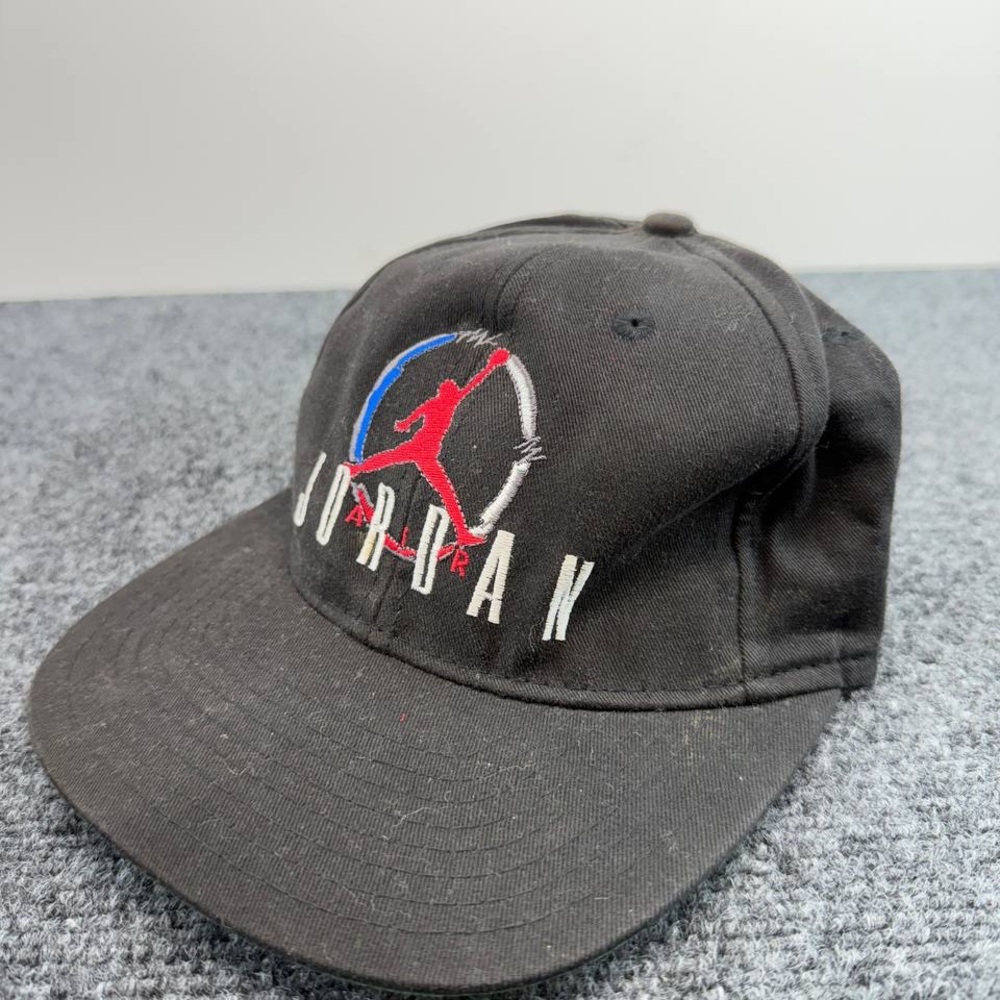 Vintage Nike Air Jordan Hat Snapback Cap Black Green Underbrim 90s Taiwan R.O.C.